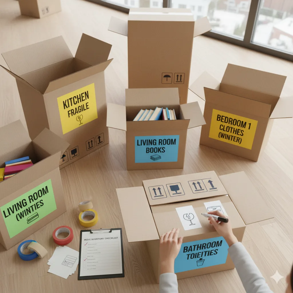 Useful Tips to Label Boxes for a House Move